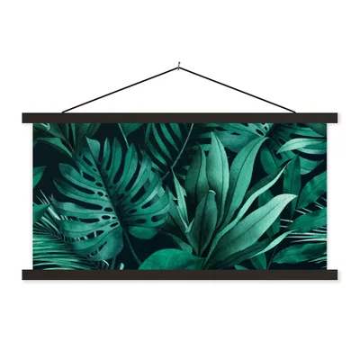 Produktbild von MuchoWow® Textilposter Dschungel - Pflanzen - Blatt - Junge - Mädchen - Kind 60x30 cm mit schwarzem Rahmen - Textilien