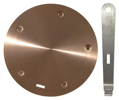 Productafbeelding van Warmteverdelingsplaat - Inductieadapter voor kookplaten - Met afneembare, geïsoleerde handgreep - Roségoud, 20 cm