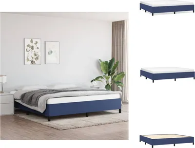 Productafbeelding van vidaXL Bedframe, blauw, 200x200 cm, met stoffen bekleding - Bedden & Bedframes