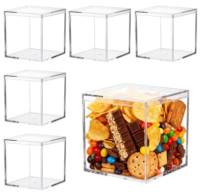 Image de Omgoods - Coffret de 6 boîtes transparentes en acrylique avec couvercle