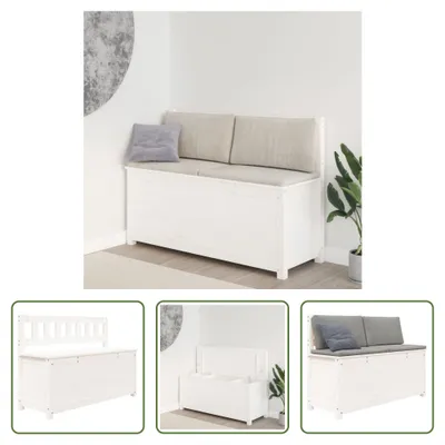 Immagine prodotto di The Living Store Panca bianca 110x41x76,5 cm in legno di pino massiccio