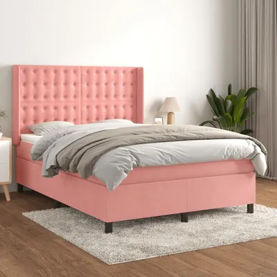 Produktbild von Maison Exclusive - Boxspringbett mit Matratze Rosa 140x200 cm Samt