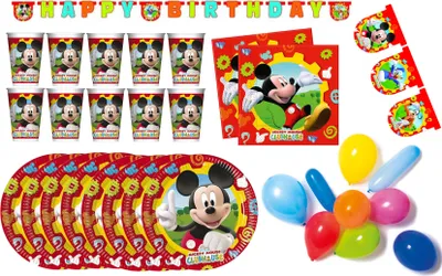 Obrázok produktu pre Mickey Mouse - Detský narodeninový set II (50 kusov) Taniere Šálky Dekorácie Servítky Narodeniny