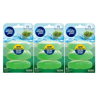 Produktbild von Ambi Pur WC-Steine Tea Tree & Pine 3x55ml - WC Duft (3er Pack)