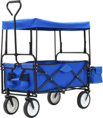 Produktbild von Möbel Klappbarer Handwagen mit Sonnendach Stahl Blau - Sonstige Handwerkzeuge 147590