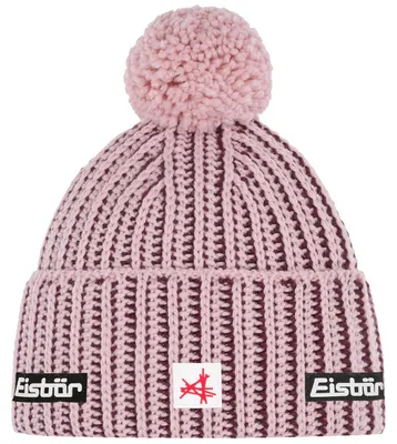 Produktbild von Eisbär Ronda Pompon MÜ SA Uni Haube mit Fleeceband Pink/Clay Night Red, 33151-774 - Gr. One Size