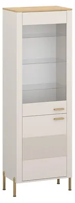 Produktbild von Kondela Vitrine Runol 1D1W - Kaschmir / Steineiche