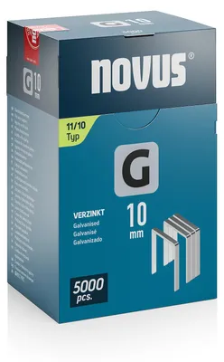 Produktbild von NOVUS TOOLS Flachdrahtklammern Typ 11, 10 mm, 5000 Stück, Tackerklammern
