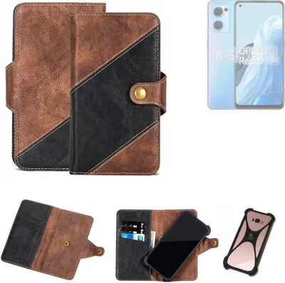 Produktbild von K-S-Trade Handyhülle Schutzhülle Bookstyle Case kompatibel mit Oppo Reno7 5G Klapphülle Cover Hülle Schutztasche 1x