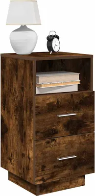 Immagine prodotto di vidaXL Comodino con 2 cassetti in rovere fumé 36x36x68 cm
