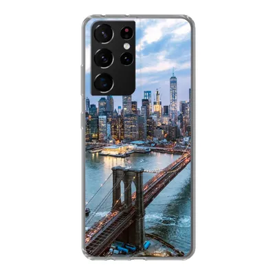 Produktbild von MuchoWow® Handyhülle Schutzhülle Hülle für Samsung Galaxy S21 Ultra New York - Skyline - Brücke Silikon Softcase Handy Hülle - Mobiltelefon