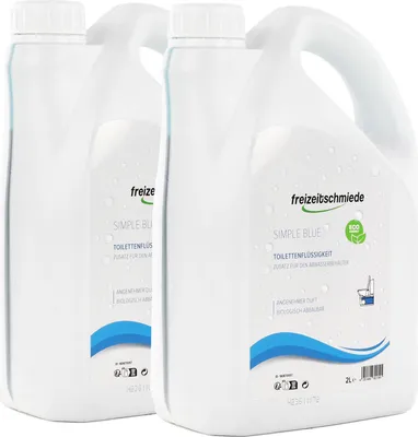 Produktbild von 2x Freizeitschmiede Simple Blue Toiletten Zusatz 2L Sanitärflüssigkeit für Abwasserbehälter Campingtoilette Fäkalienbehälter Campingtoiletten Zusatz