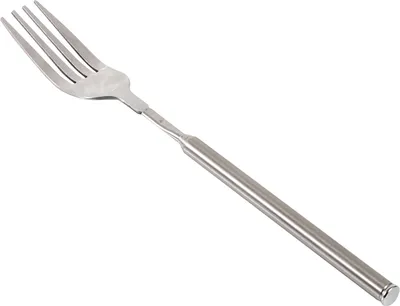 Image de Fourchette télescopique pour griller, extensible, pour les dîners, les fruits et les desserts, avec long manche, couverts en acier inoxydable