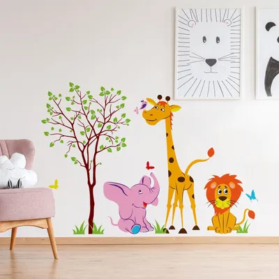 Set aus afrikanischen Tieren für das Kinderzimmer – Decords Wandtattoo, Produktansicht 1