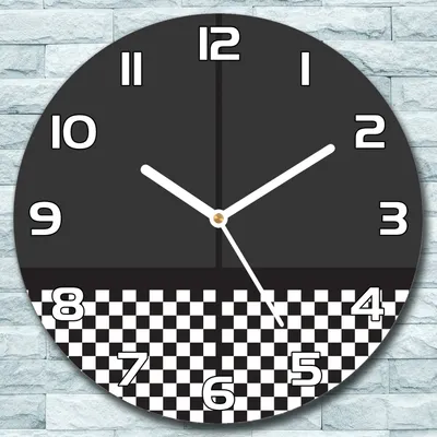 Produktbild von Wanduhr aus Glas Rund fi 30 Brett Muster Quarz Deko Schlafzimmer Büro