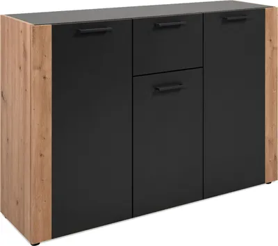 Produktbild von finori Kommode Cento 01B anthrazit Nachbildung Artisan Oak melaminbeschichtet HxBxT 125,5x85x34,5 cm