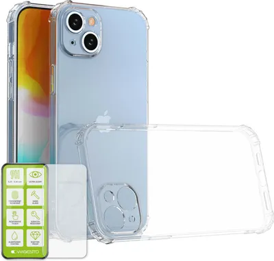 Produktbild von Für Apple iPhone 15 Plus Schock TPU Case Transparent 0,26 H9 Glas Handy Schutz