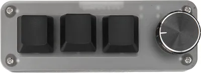 Productafbeelding van Miniature programmeerbaar toetsenbord met 3 toetsen, rode schakelaars, sneltoetsen, plug-and-play functionaliteit, RGB-achtergrondverlichting en macro-programmering, geschikt voor PC en laptop