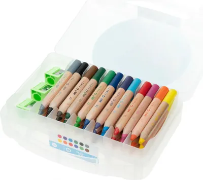Produktbild von edu3 Farbstifte Buntstifte 36 Stück in 12 Farben sort. inkl. 3 Spitzer