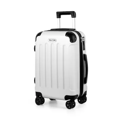 Produktbild von Hartschalen-Trolley Hartschalen-Koffer Trolley Rollkoffer Reisekoffer Handgepäck 4 Rollen, Trolley Rollkoffer Reisekoffer, Zahlenschloss (Weiss)