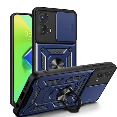 Produktbild von Outdoor Panzer Hülle Motorola Moto G73 5G Handyhülle mit Kameraschutz Ringhalter Blau