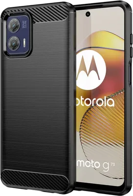 Zdjęcie produktu dla Etui węglowe do Motorola Moto G73 5G elastyczne silikonowe etui węglowe czarne