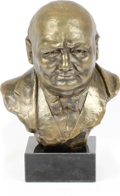 Immagine prodotto di Winston Churchill - Scultura in marmo, statuetta di personaggio famoso, decorazione per uffici, scuole e hotel del marchio Art-Dog