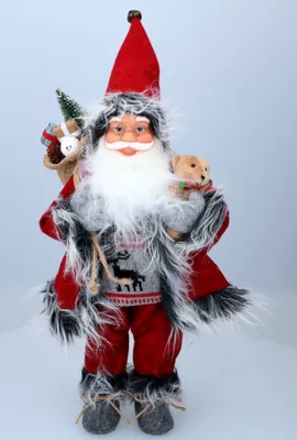 Image de Cadeaux de Noël Père Noël - Décoration de Noël d'intérieur - 46 cm - Rouge