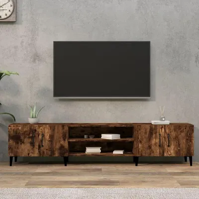 Immagine prodotto di Mobile TV in legno massello con cassetti e vani aperti, dimensioni 180x31,5x40 cm