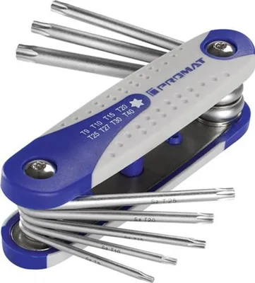 Produktbild von Schraubendrehersatz 8-tlg.Handklapphalter T9-T40 S2-Stahl PROMAT