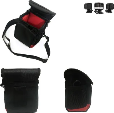 Produktbild von K-S-Trade Kameratasche Fototasche Umhängetasche Schultertasche Zubehör Tasche Schutz Hülle kompatibel mit GoPro Hero 4 Session mit Zusatzfach und