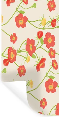 Produktbild von MuchoWow® Wandtattoo Wandsticker Wandaufkleber Blume - Feldblumen - Muster 40x80 cm Selbstklebend und Repositionierbar - Repositionierbar - Wasser abweisend