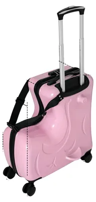 Image de Sac de voyage à roulettes, design léger, poignée réglable, rose