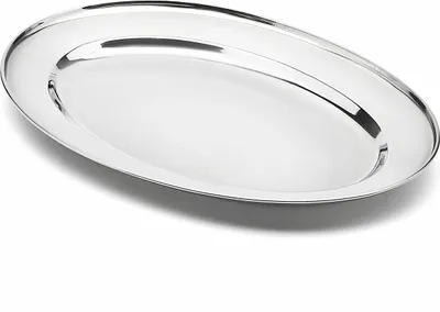 Zdjęcie produktu dla Owalny metalowy talerz do wędlin 40cm Tadar