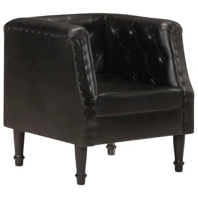 Image de Fauteuil Noir Cuir véritable