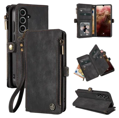 Produktbild von Handy Hülle für Samsung Galaxy A26 5G Geldbeutel Geldbörse RFID Schutz Klapphülle Cover Schutzhülle Wallet Farbe: Schwarz