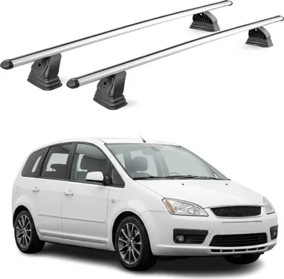 Image de Barres de toit transversales Alu pour Ford C-Max I 2003-2010 75 kg Gris 2Pcs