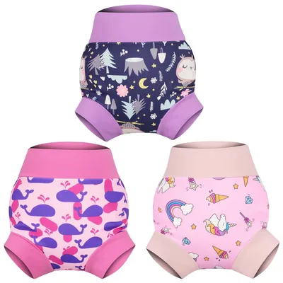 Imagen del producto de Pañales de natación reutilizables, 3 unidades, impermeables, talla 2-5 años, para clases de natación