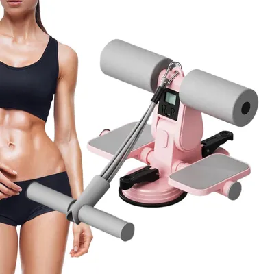 Produktbild von Tragbares Bauchmuskeltrainingsgerät 26 × 10,4 × 21,6 cm, Fußstütze + mehrfarbiges Zugseil