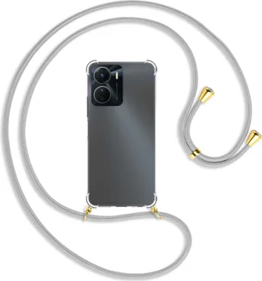 Produktbild von Handykette Backcover-Schutzhülle mit Band (Metall goldfarben) für vivo Y16 4G (6.51'') - silbergrau