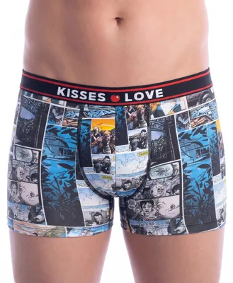 Productafbeelding van Kisses&Love heren boxershorts met fantasieprint, gemaakt van elastische katoenen stof, model KLB5