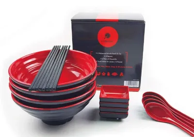 Zdjęcie produktu dla Solidchoice - Zestaw ramenowy, zawiera pałeczki i łyżkę