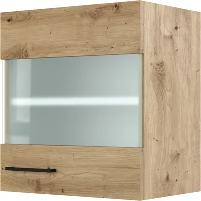 Obrázek produktu pro Kuchyňská skříňka horní se skleněnými dvířky Flex Well Cara ŠxHxV 50 x 32 x 54,8 cm barva čela dub designový matný barva korpusu dub světlý