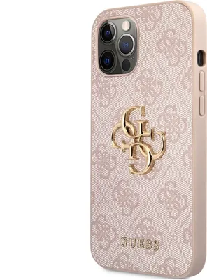 Produktbild von Guess Polyurethan4g Metal Logo Iphone 12 Pro Max Handyhülle Rosa  Rosa One Size