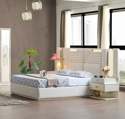 Produktbild von Modern Schlafzimmer Set Bett + 2x Nachttische Design Möbel 3 tlg. Neu