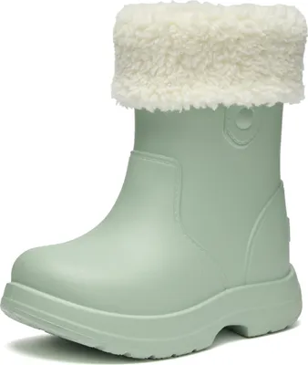 Produktbild von Ladeheid x Camminare Gummistiefel Kinder aus leichtem EVA warm gefüttert wasserdicht und sicher geführt durch rutschfeste Sohle ideal für kalte Tage und Schnee LA-CA-19 (Oliv, 28/29 EU)