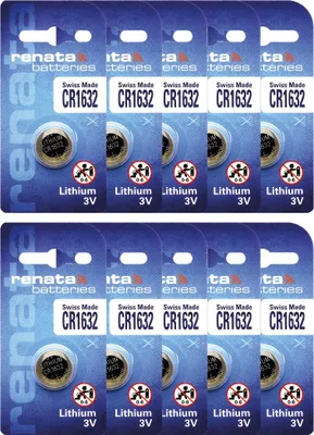 Produktbild von 10 x Einzelblister CR1632 RENATA 1632 Lithium 3 Volt Knopfzelle Batterie 3v