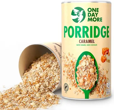 Produktbild von OneDayMore | Protein Porridge Karamell 450g | 12g Eiweiß Schnelle Energie Haferbrei Frühstück