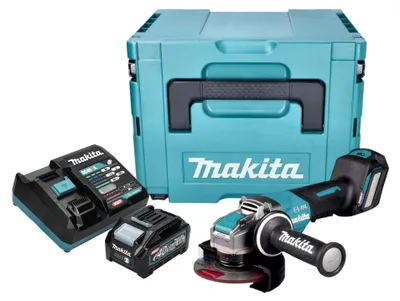 Productafbeelding van Makita GA 044 GM101 Accu haakse slijper 40 V max. 125 mm X-LOCK Brushless + 1x accu 4.0 Ah + lader + Makpac