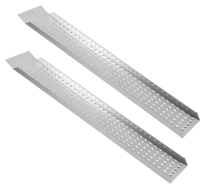 Image de Rampes de chargement Peviasot 2x, 135 cm, argentées, avec surfaces antidérapantes pour moto, quad, tondeuse, remorque, lot de 2, pour garage ou atelier